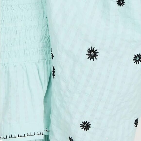 $245 TANYA TAYLOR smocked peasant puff green dot long sleeve top MEDIUM M NWT - Picture 13 of 13